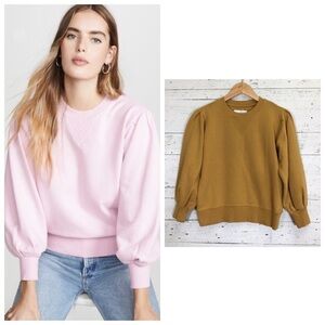 Rebecca Minkoff Scarlette Pleated Sleeve Sweatshirt Size XS in Mustard Yellow‌‌‌